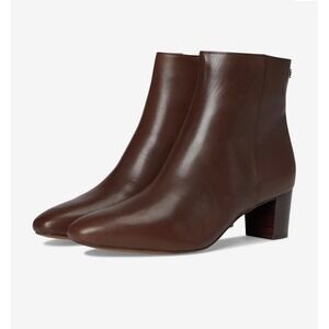 Lauren Ralph Lauren Size 8B Demi Calfskin Boots Burnished Leather Block Heel NEW